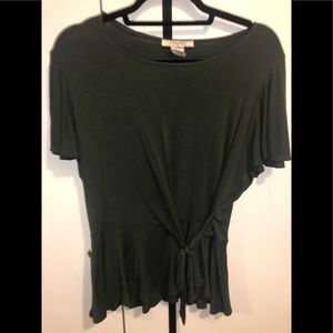 💚Jewel Dark Green Short Sleeve Top